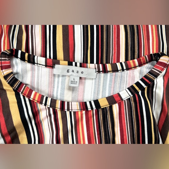 Women’s Gaze knotted front striped crop top size L - Picture 4 of 4